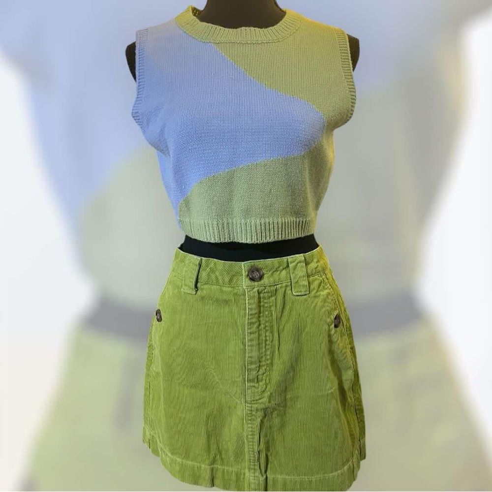 Green skirts corduroy